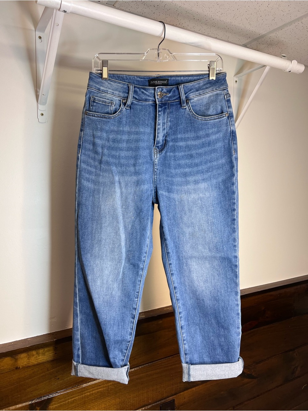 Flying Banana High-Rise Relaxed Fit Capri Jeans in Light Blue- 8P